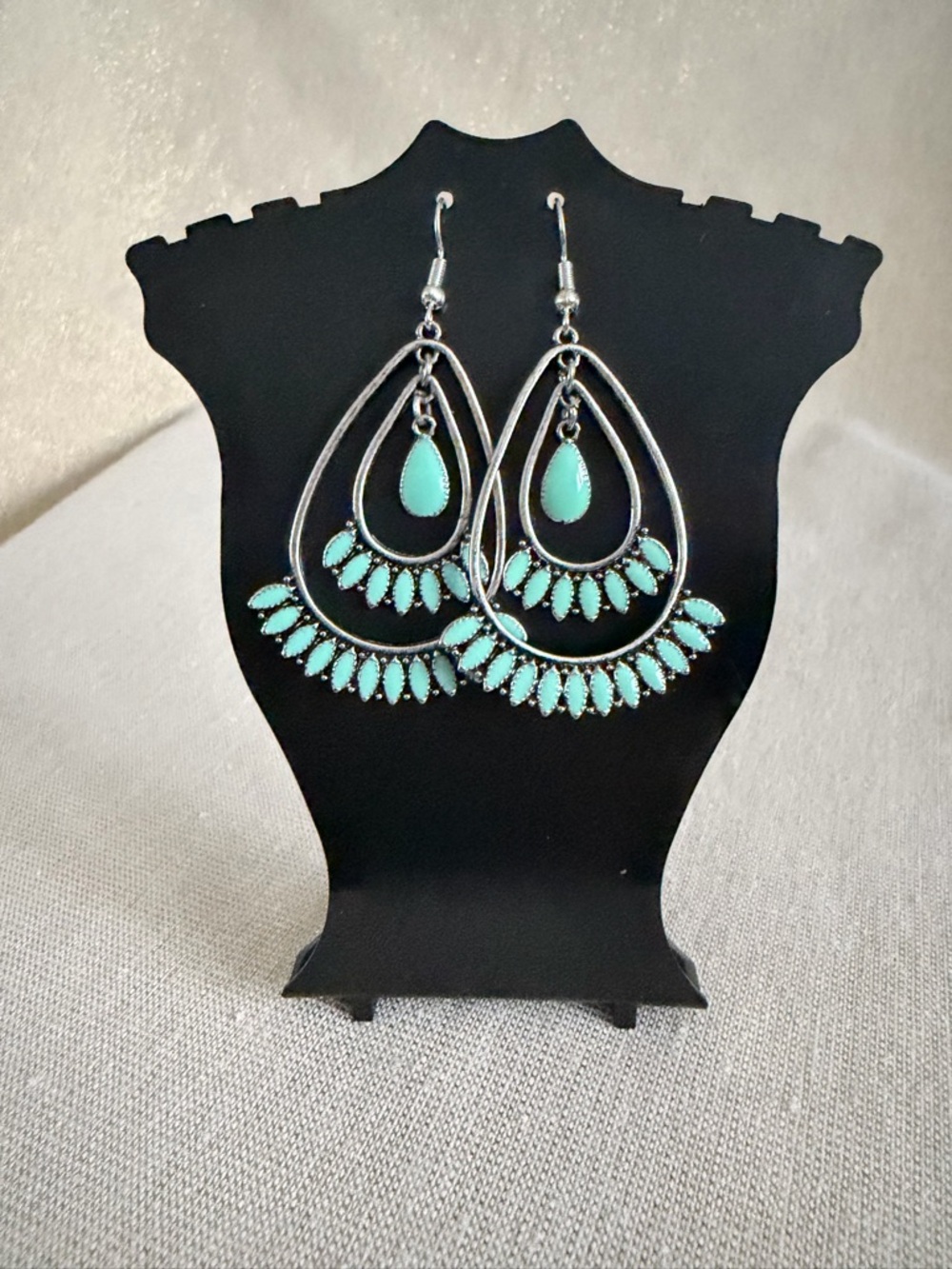 Turquoise Teardrop Dangle Earrings - Women Jewelry